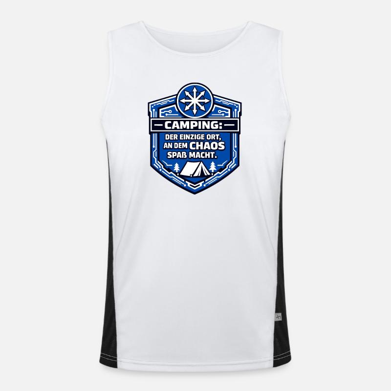 Camping Camper - Chaos is fun - Men's Functional Contrast Tank Top  - white/black