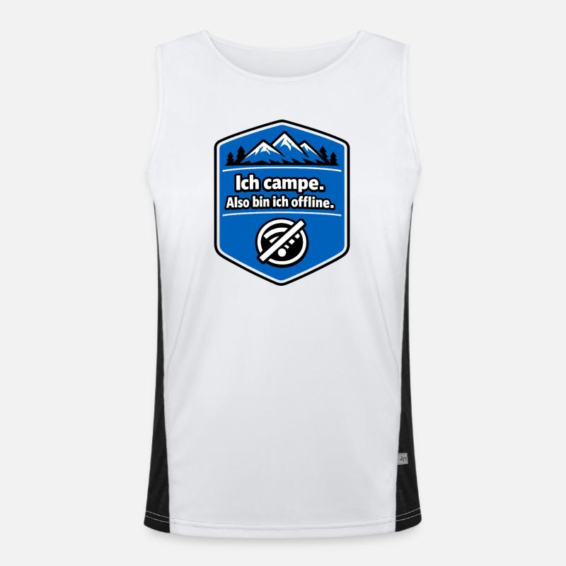 Camping - I'm offline - Men's Functional Contrast Tank Top - white/black