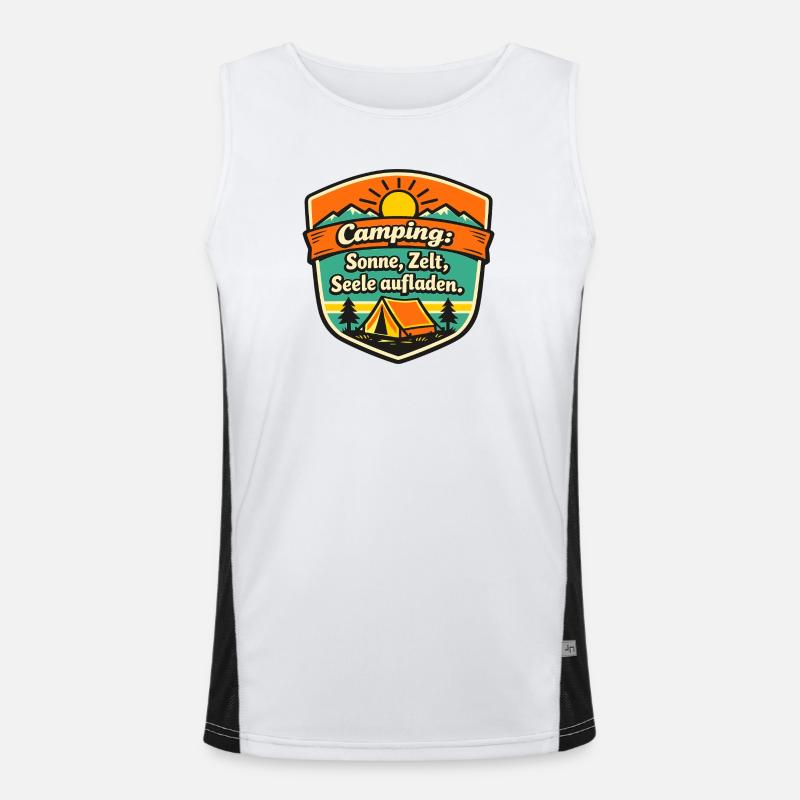 Camper - Men's Functional Contrast Tank Top  - white/black