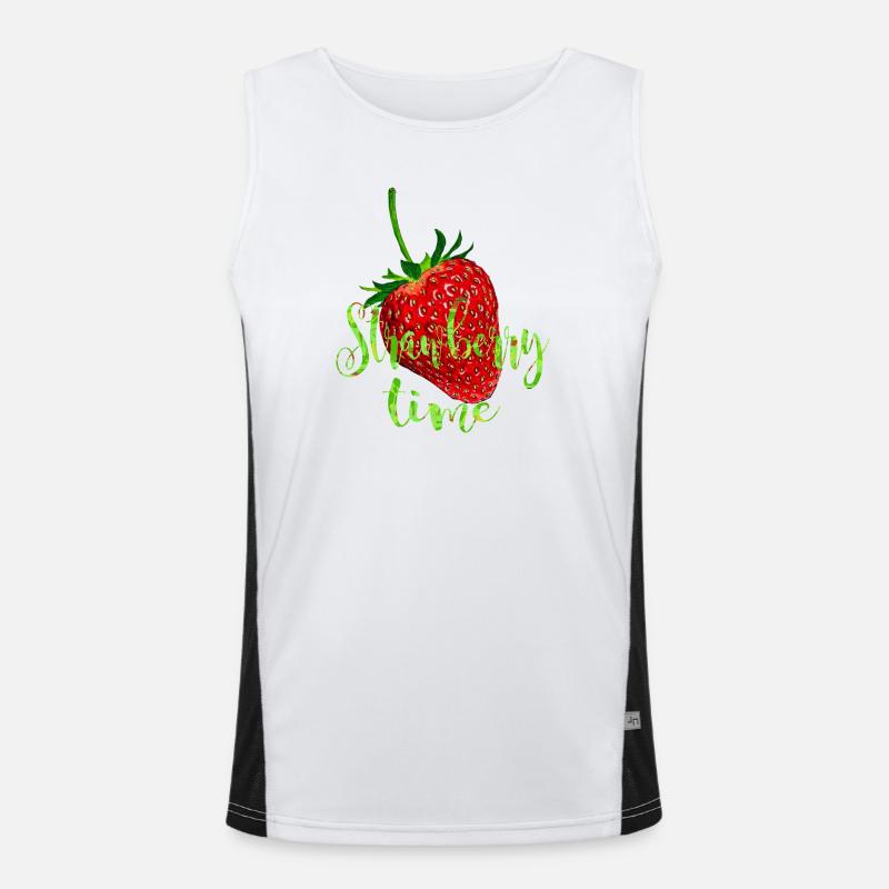 Erdbeere mit Spruch Funktionelles Kontrast-Tank Top für Männer 