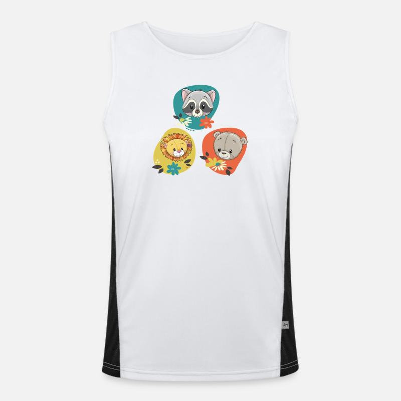 Waschbär Löwe Bär Funktionelles Kontrast-Tank Top für Männer 