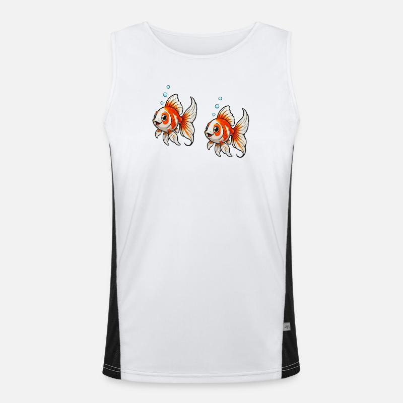 Goldfische Comic Funktionelles Kontrast-Tank Top für Männer 