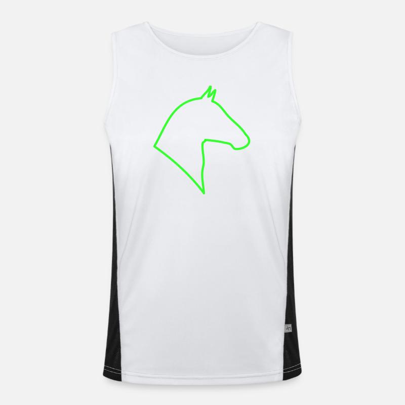 Contour du cheval en vert Débardeur respirant contrasté Homme 