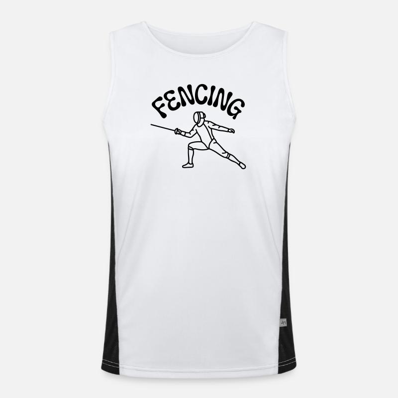 Fencing - Men's Functional Contrast Tank Top - white/black