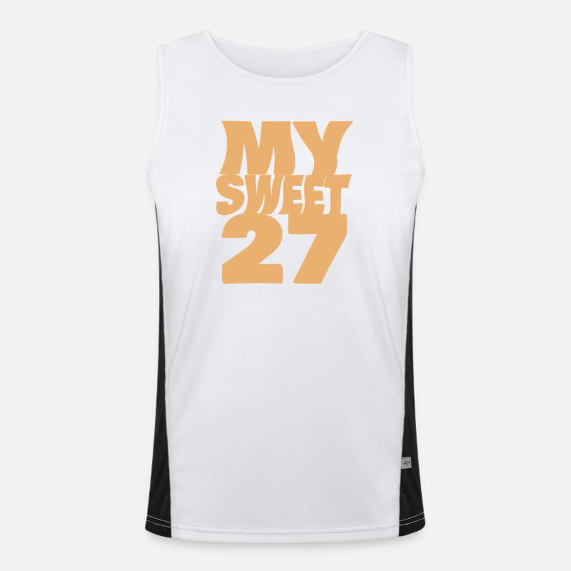 Suess 27 - Men's Functional Contrast Tank Top - white/black