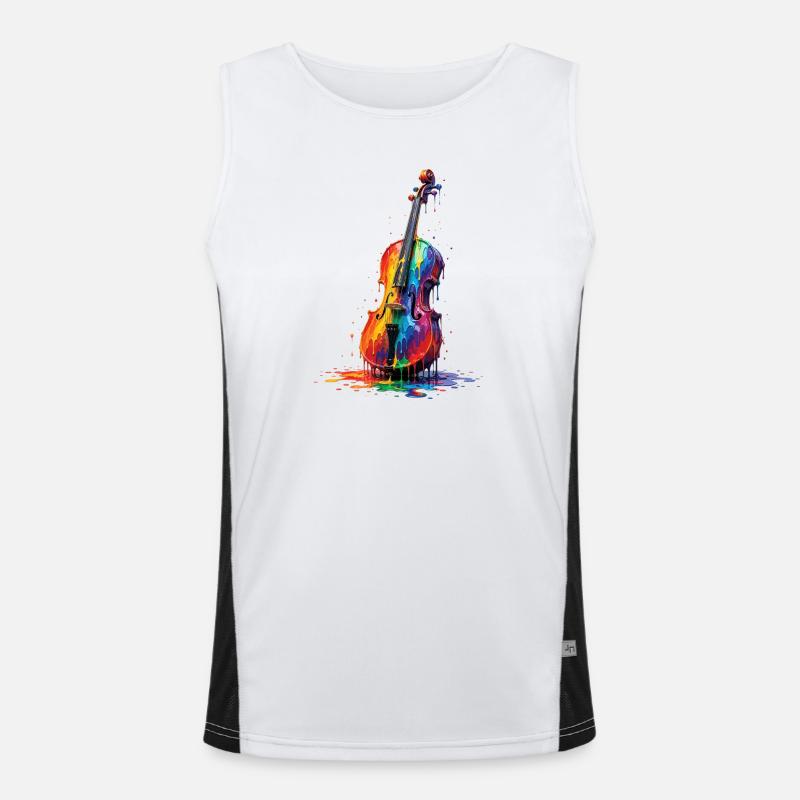 Viola with dripping paint - Men's Functional Contrast Tank Top - white/black