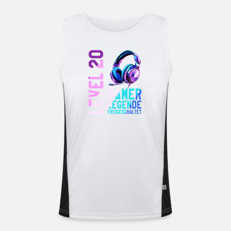 20. Geburtstag Junge Mädchen Gaming Level 20 Jahre Funktionelles Kontrast-Tank Top für Männer 