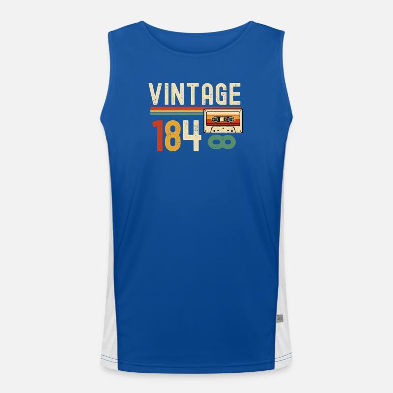 Vintage 84er Kassette 80er Funktionelles Kontrast-Tank Top für Männer 