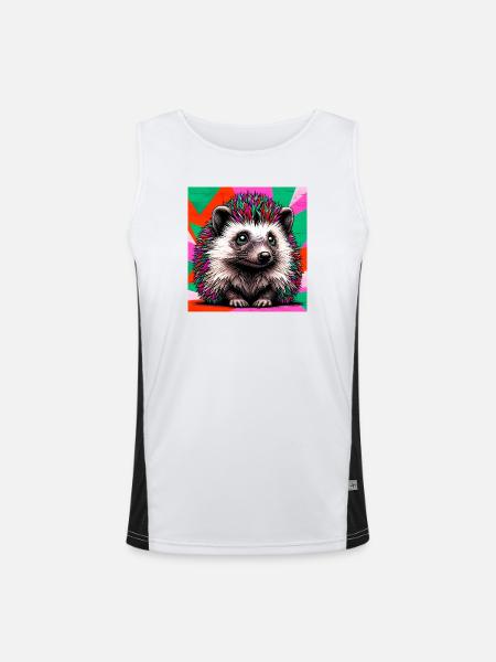 Igel - Funktionelles Kontrast-Tank Top für Männer  - Weiß/Schwarz - Vorne