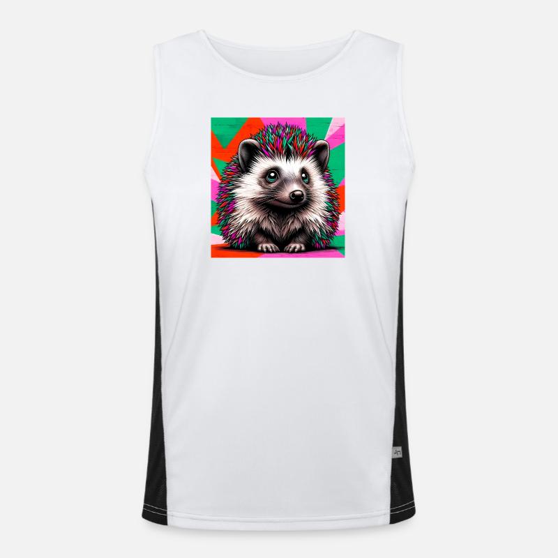 hedgehog - Men's Functional Contrast Tank Top  - white/black