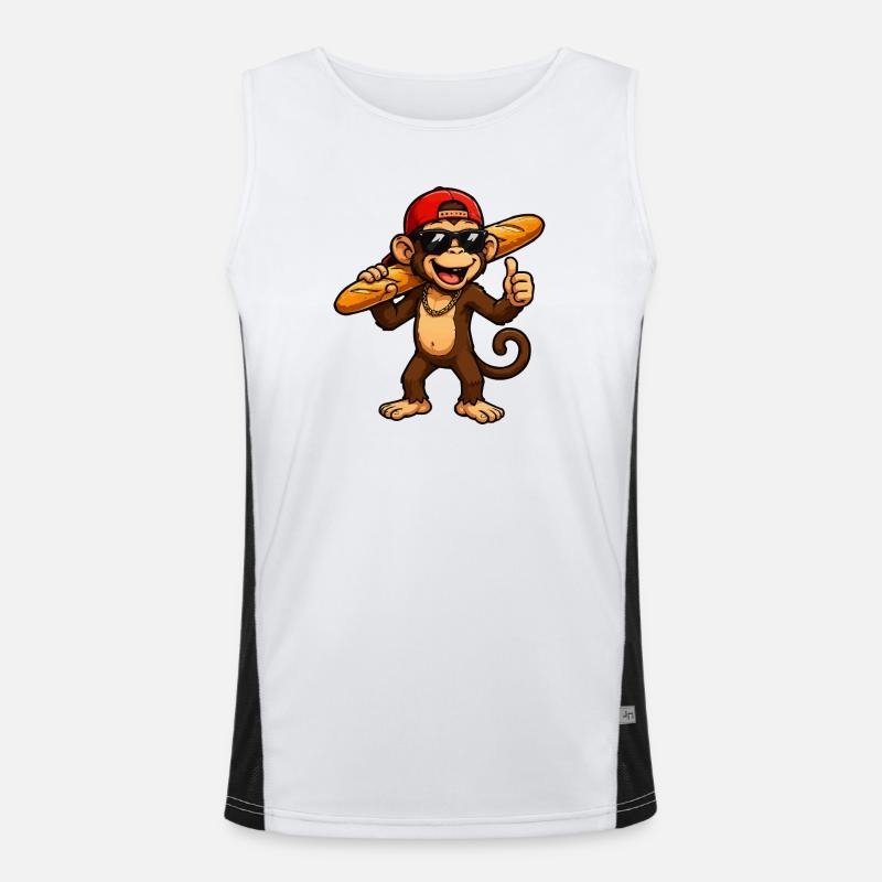 monkey-baguette-cool - Men's Functional Contrast Tank Top  - white/black