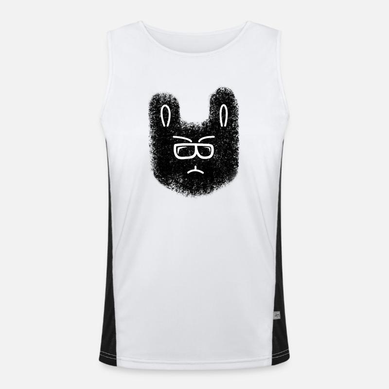 Nerd bunny with glasses - Men's Functional Contrast Tank Top  - white/black