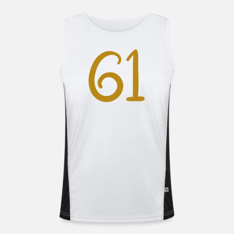 61 - Men's Functional Contrast Tank Top  - white/black