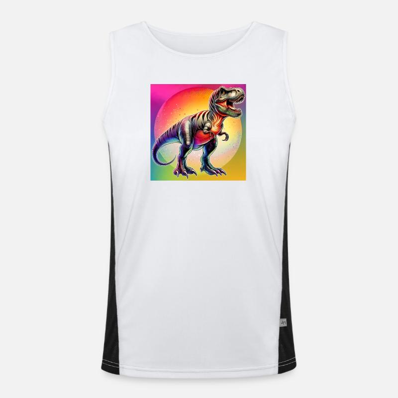 dinosaur - Men's Functional Contrast Tank Top - white/black
