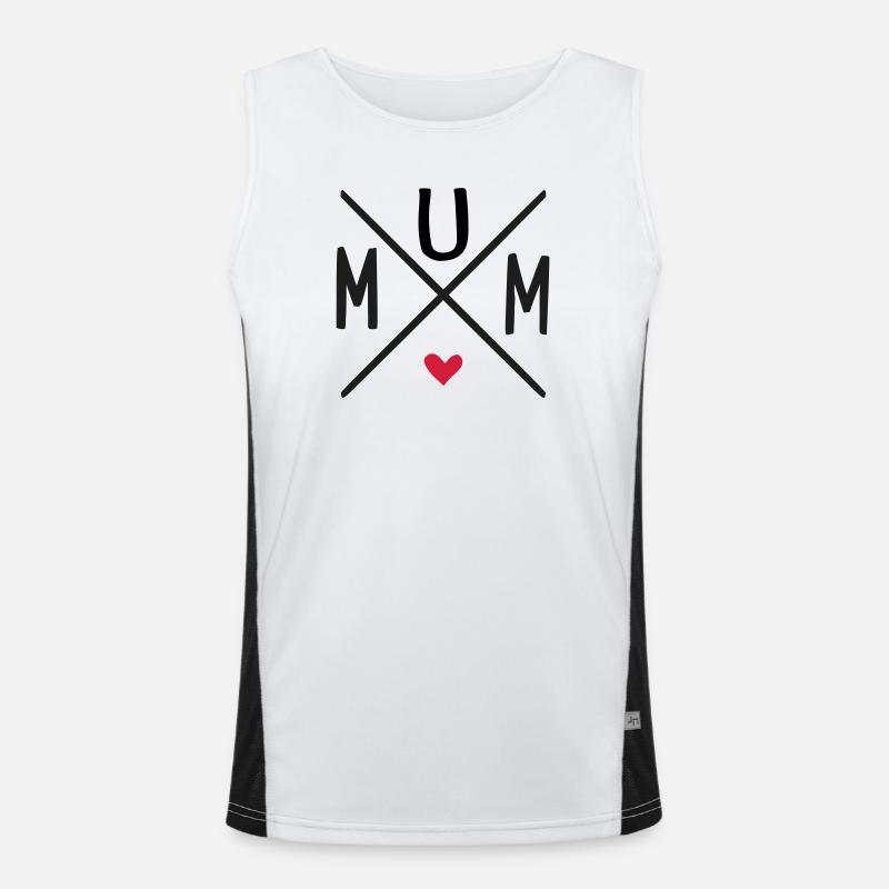 mum - Men's Functional Contrast Tank Top  - white/black