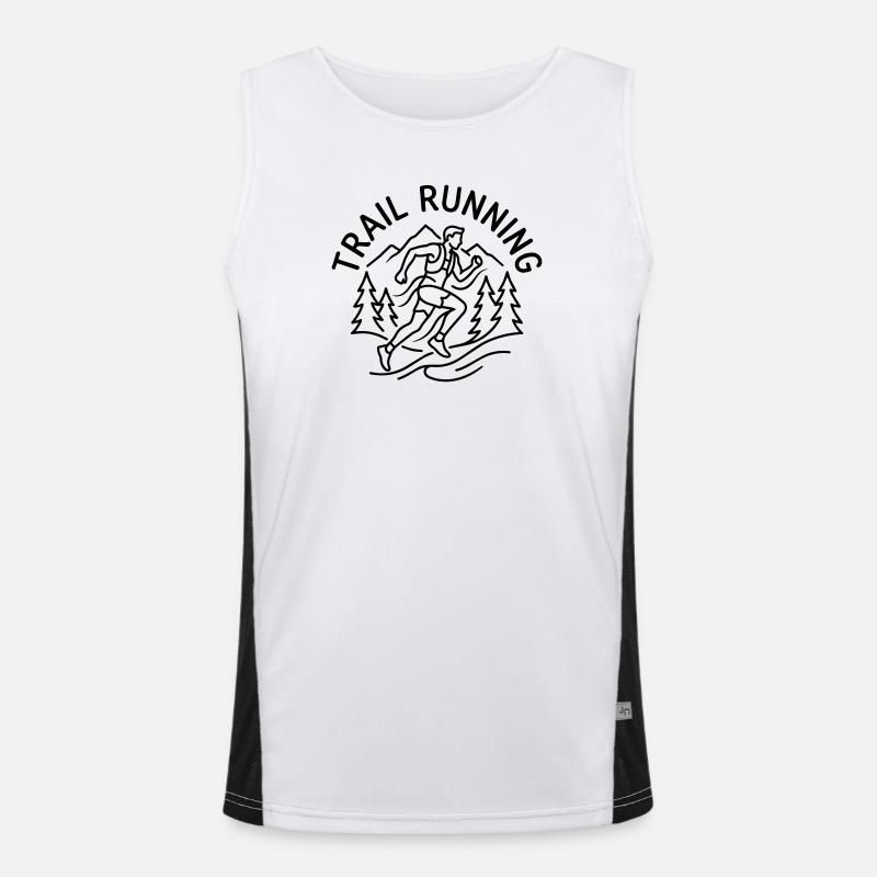 trail running - Men's Functional Contrast Tank Top - white/black
