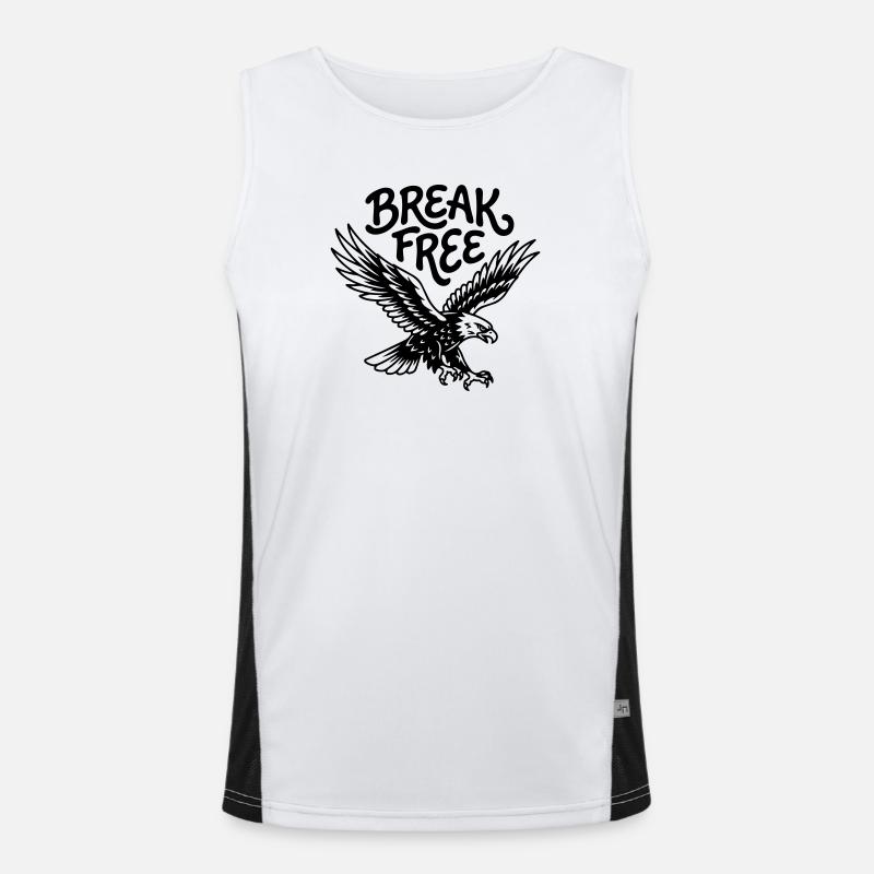 freedom - Men's Functional Contrast Tank Top  - white/black