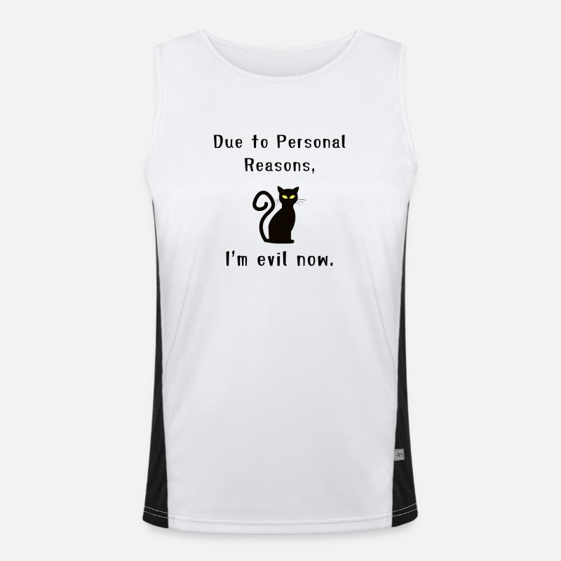 Evil Cat - Men's Functional Contrast Tank Top  - white/black