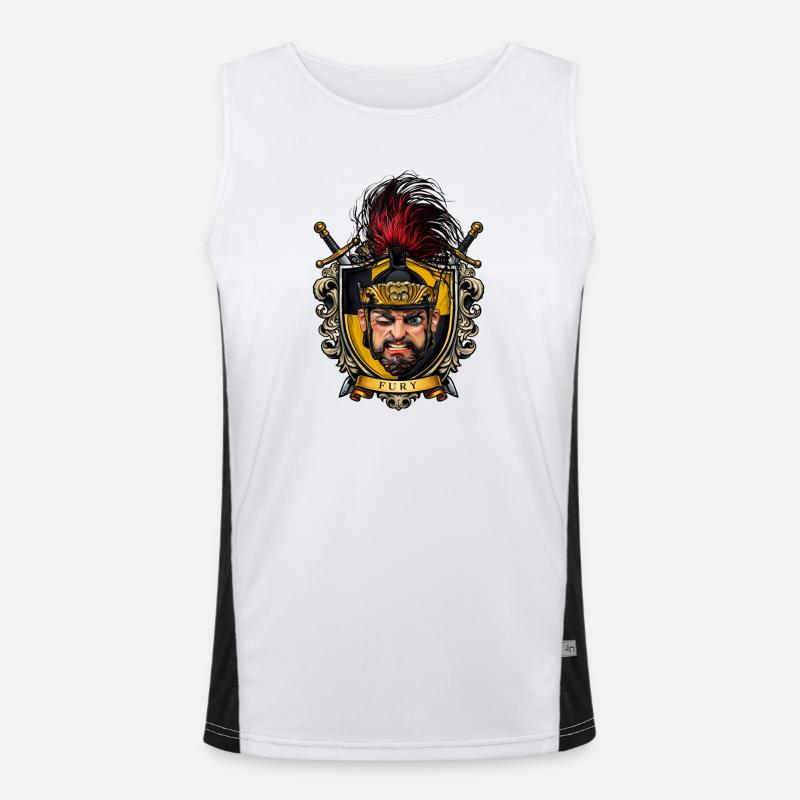 Fury Shield Warrior Crest - Men's Functional Contrast Tank Top  - white/black