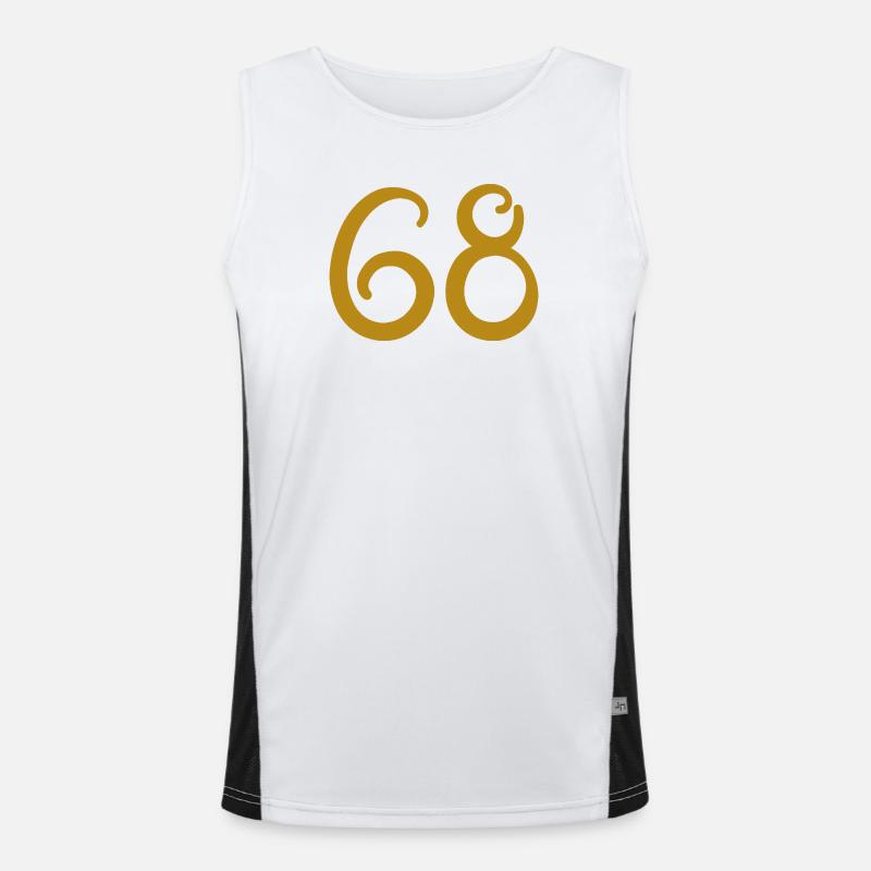 68 - Men's Functional Contrast Tank Top  - white/black