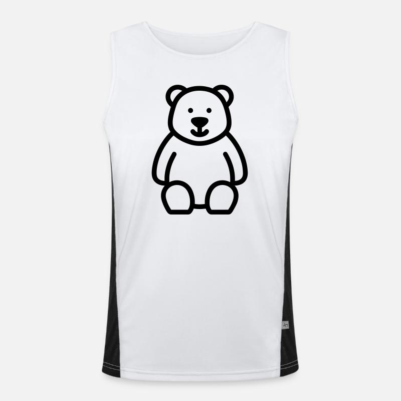 bear - Men's Functional Contrast Tank Top  - white/black