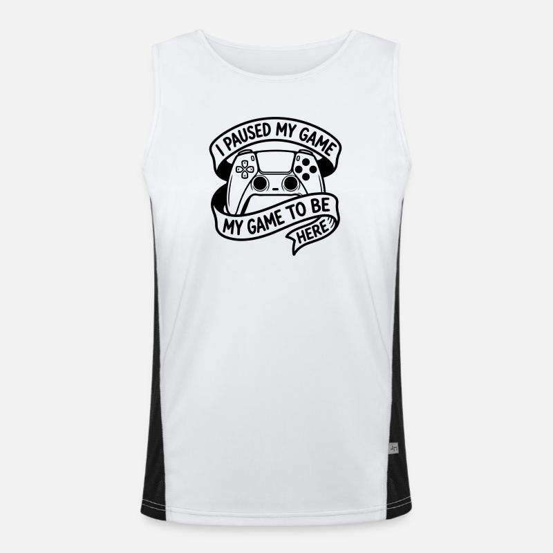 Gaming - Men's Functional Contrast Tank Top  - white/black