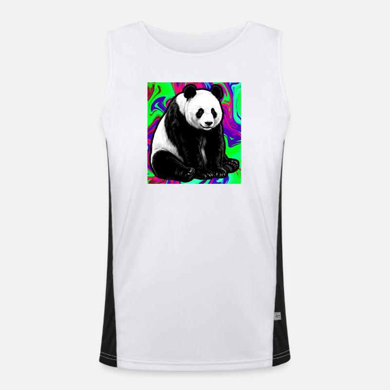 panda - Men's Functional Contrast Tank Top  - white/black