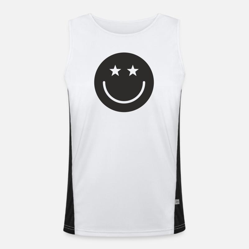 Design souriant – minimaliste et positif Débardeur respirant contrasté Homme 