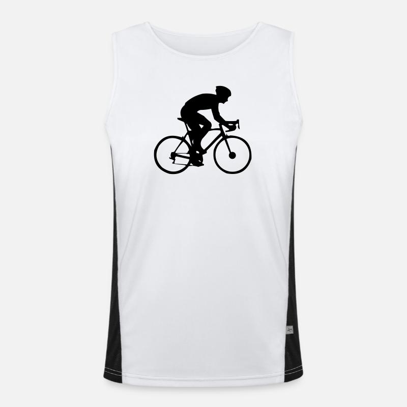 biker - Men's Functional Contrast Tank Top - white/black