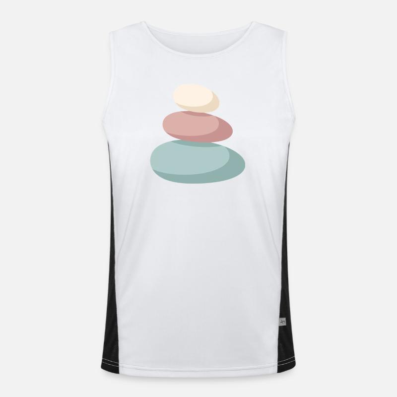 Pastel Stone Stack - Men's Functional Contrast Tank Top  - white/black
