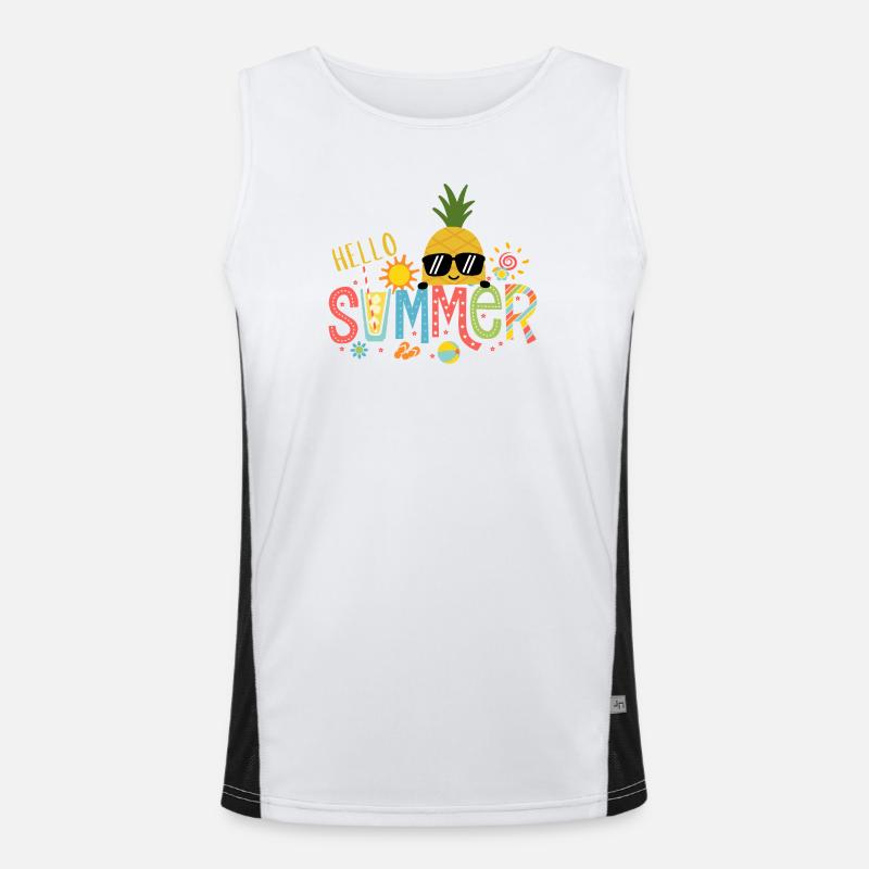 Pineapple Sun Bright Summer - Men's Functional Contrast Tank Top  - white/black