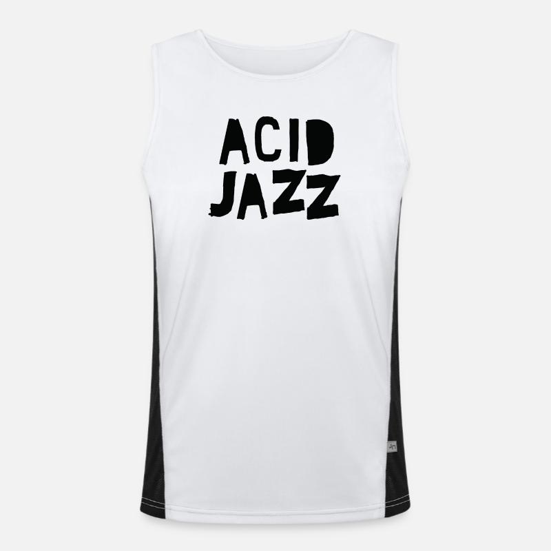 Acid Jazz Bold Brush Text Men's Functional Contrast Tank Top 
