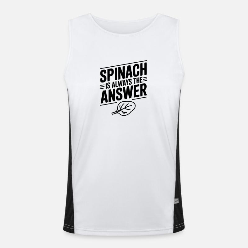 Spinach is Always The Answer - Men's Functional Contrast Tank Top  - white/black