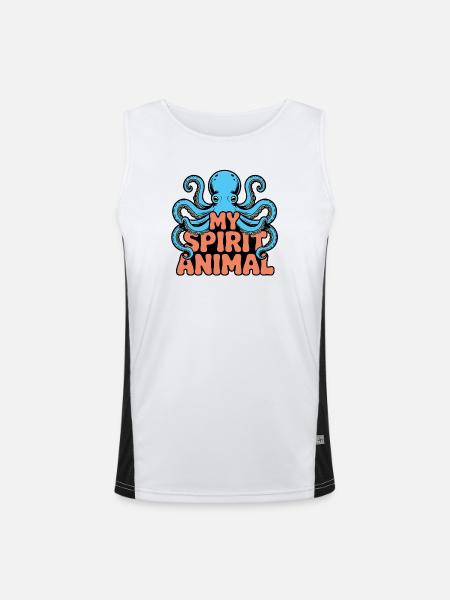 Oktopus Spirit - Débardeur respirant contrasté Homme  - blanc/noir - Devant