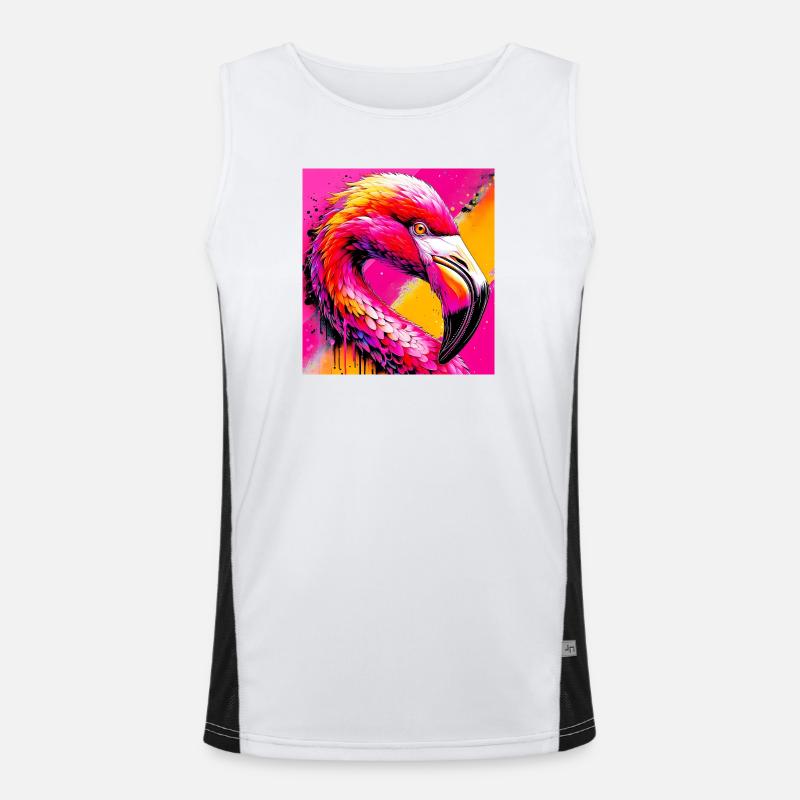 flamingo - Men's Functional Contrast Tank Top - white/black