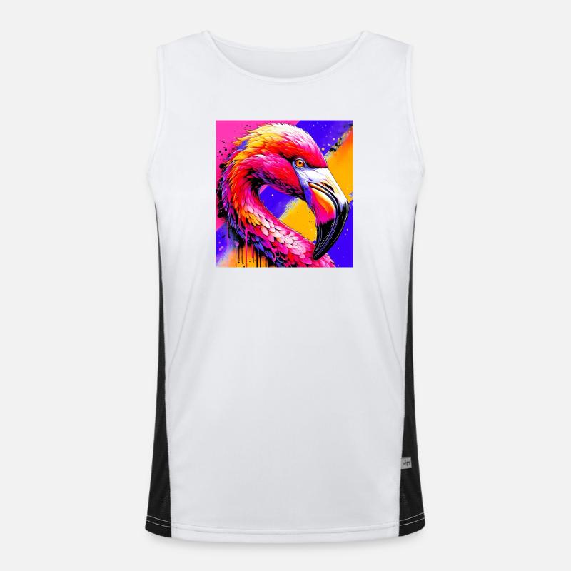 flamingo - Men's Functional Contrast Tank Top  - white/black