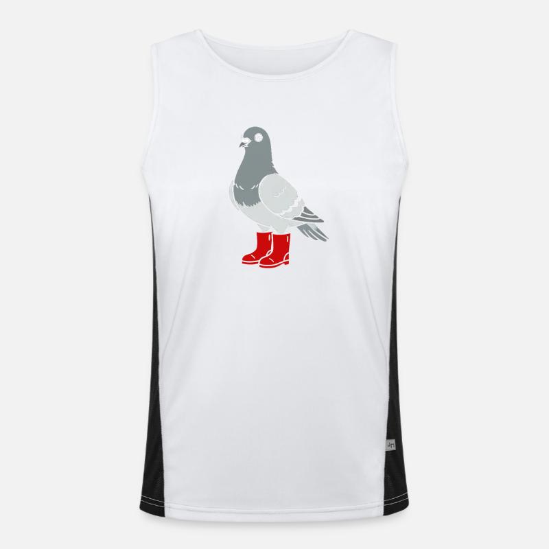 Dove in red boots Men's Functional Contrast Tank Top 