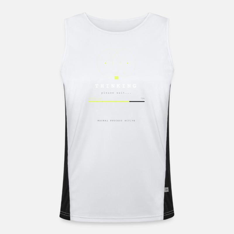 BRAIN.EXE IS LOADING - Men's Functional Contrast Tank Top  - white/black