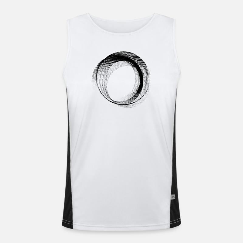 abstract circular shape - Men's Functional Contrast Tank Top  - white/black