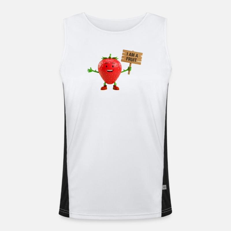 Strawberry with a sign Men's Functional Contrast Tank Top 