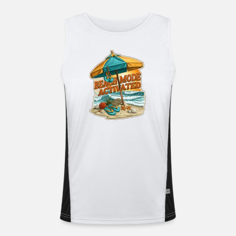 Strandmodus aktivierter Sommerurlaubsschirm Funktionelles Kontrast-Tank Top für Männer