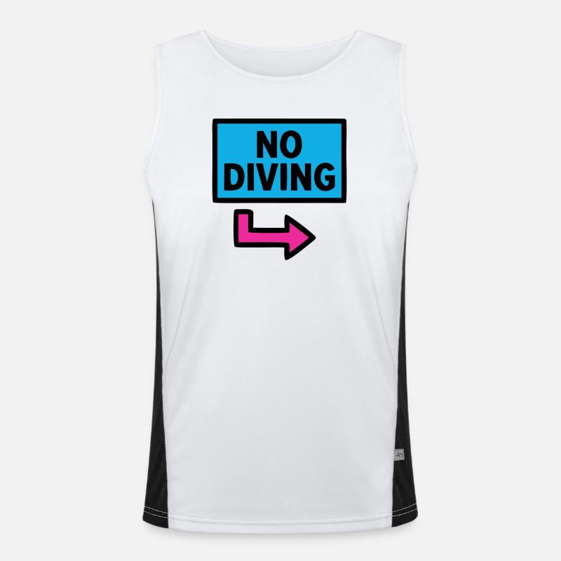 No Diving Sign Pool Retro - Men's Functional Contrast Tank Top  - white/black