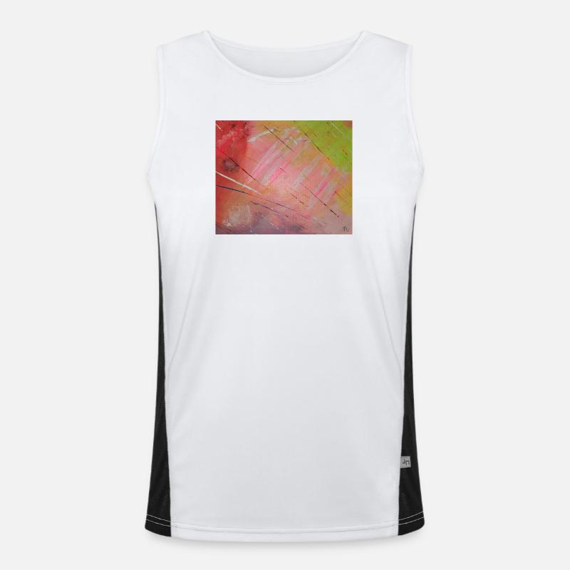 Neon Diagonal Stripe Abstract - Men's Functional Contrast Tank Top  - white/black