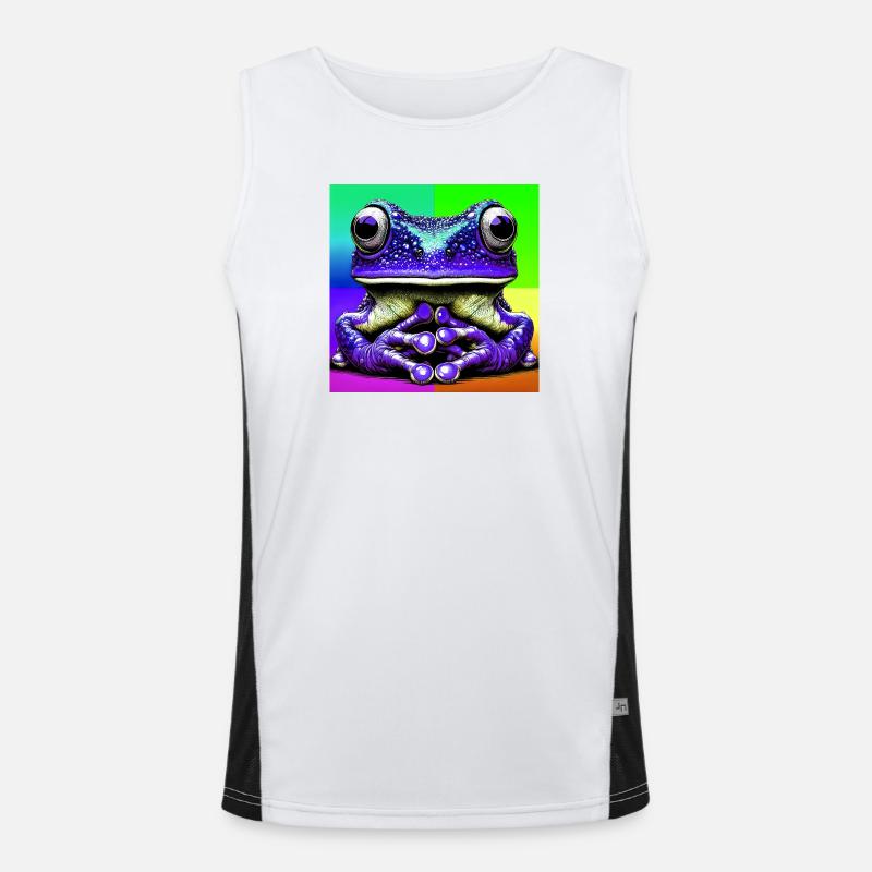 frog - Men's Functional Contrast Tank Top - white/black