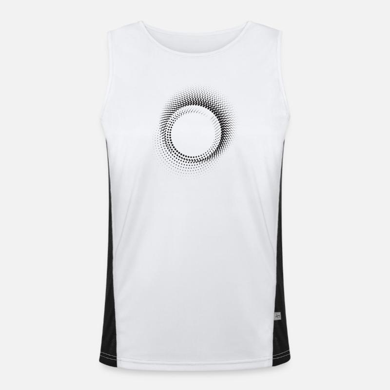 Halo Dot Ring Pattern - Men's Functional Contrast Tank Top  - white/black