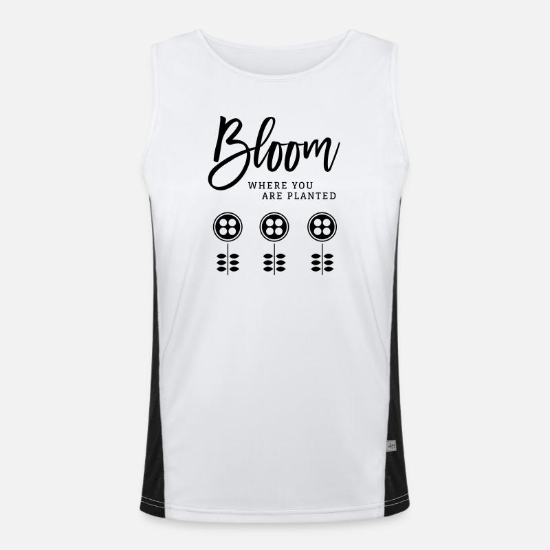 Bloom - Men's Functional Contrast Tank Top  - white/black