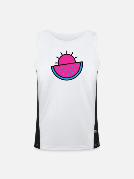 Watermelon Sun 90s Pop Art - Men's Functional Contrast Tank Top  - white/black