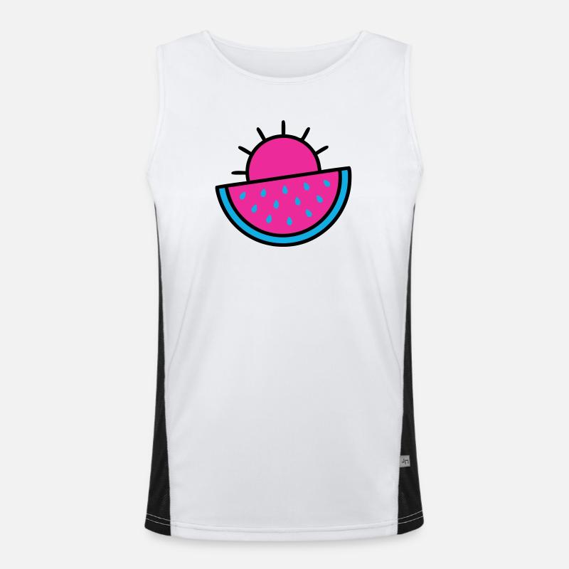 Watermelon Sun 90s Pop Art - Men's Functional Contrast Tank Top  - white/black