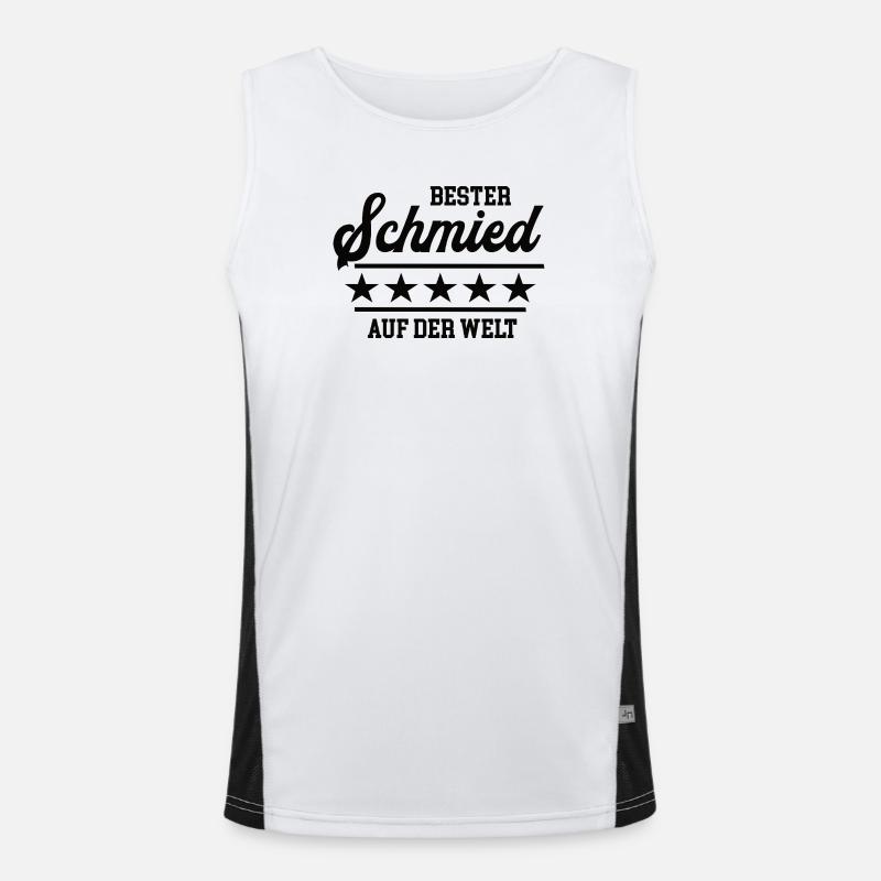 Schmied Bester Handwerker Schmiede Goldschmied Funktionelles Kontrast-Tank Top für Männer 