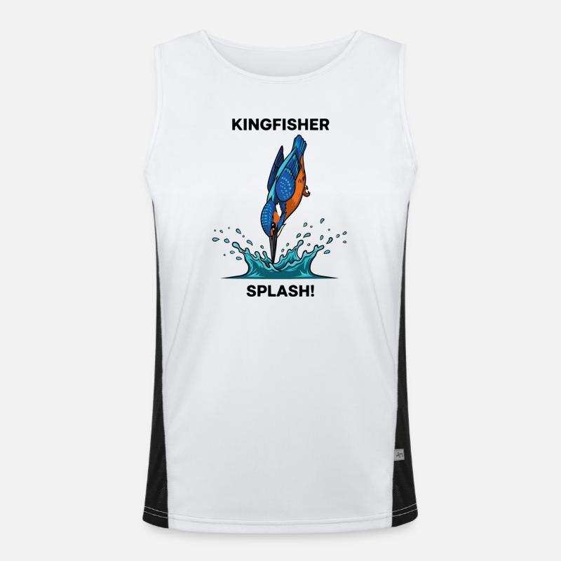 Kingfisher Splash Kingfisher River - Men's Functional Contrast Tank Top  - white/black